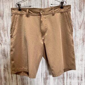 Ron Jon Surf Shop Shorts Mens 36 Brown Striped‎ Flat Front Lightweight Chino